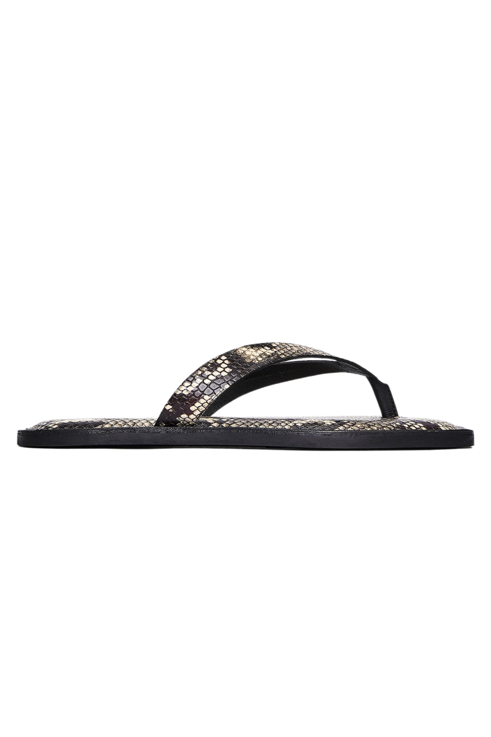 Leather Thong Sandals – Beige/snake – Women – Arket Gb