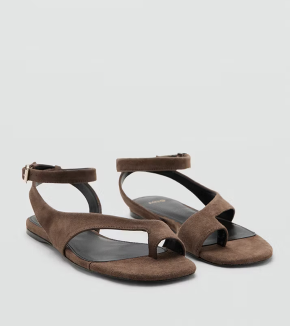 MANGO, Leather straps sandals
