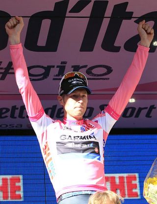 Ryder Hesjedal (Garmin-Barracuda) became the first Canadian to wear the maglia rosa.
