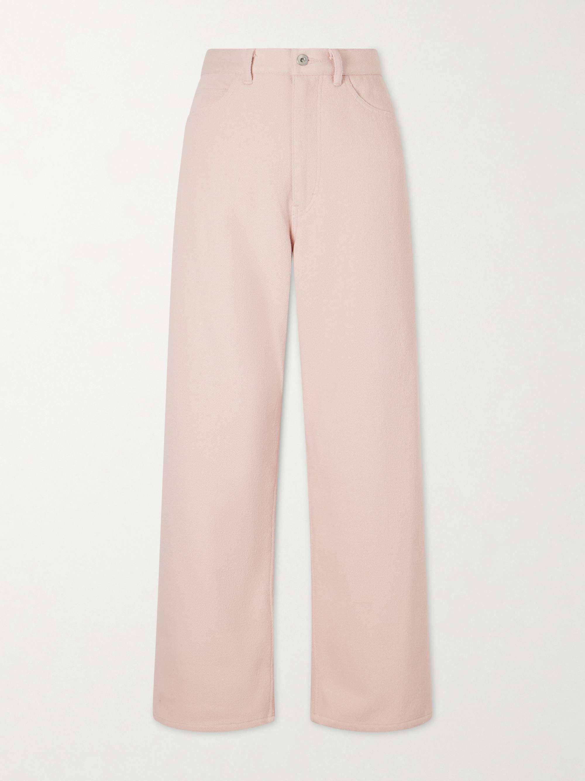 Wide-Leg Silk Jeans