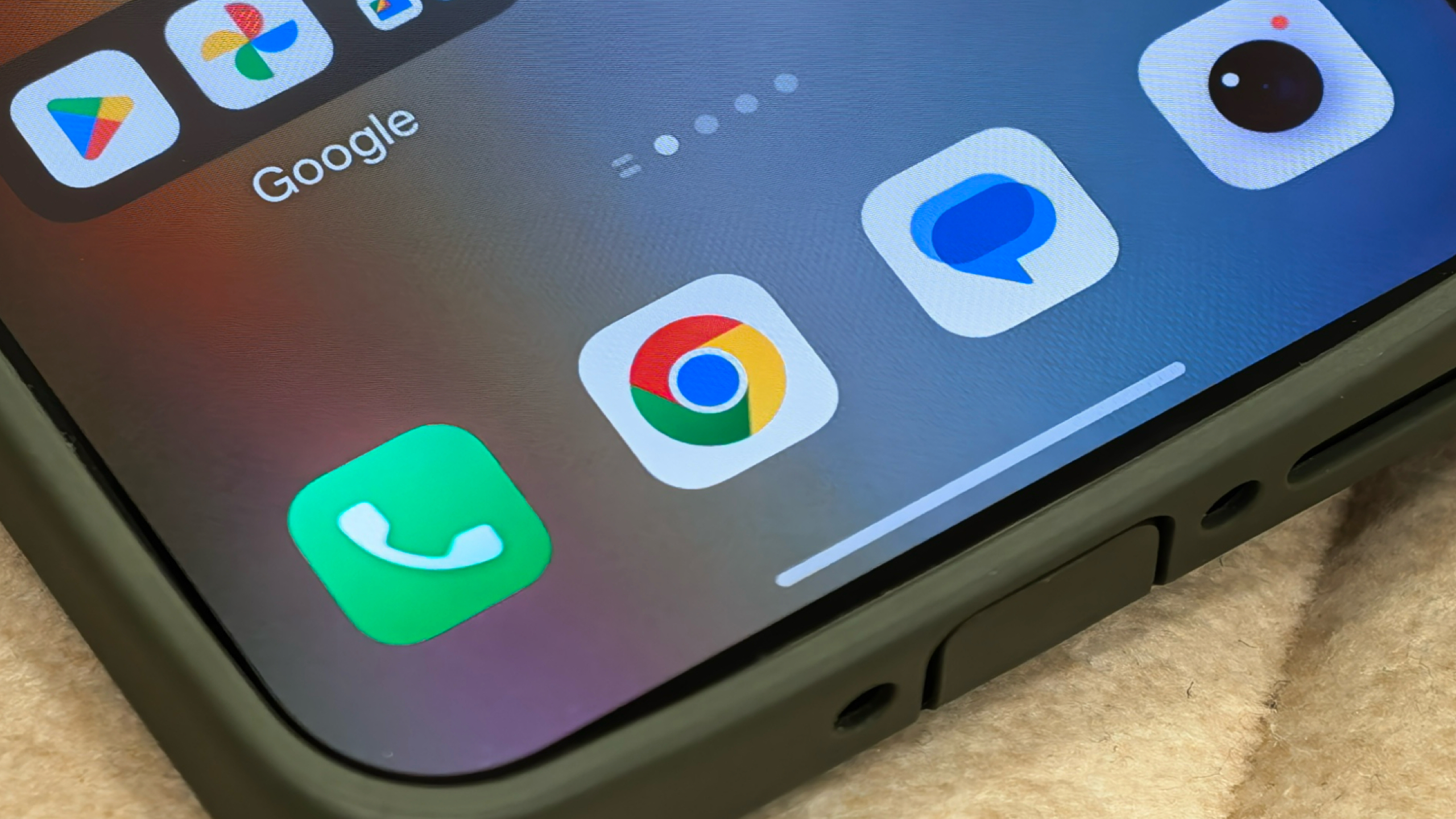 Google Chrome for Android app icon on a smartphone