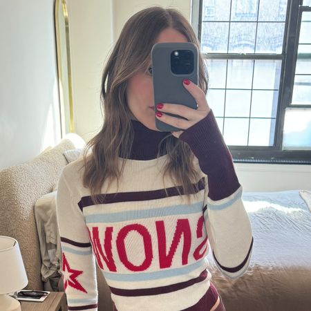 A collage of nikki trying on different pieces from the H&M x perfect moment collection.