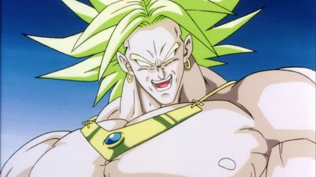 Dragon Ball Z villain Broly smiles wickedly