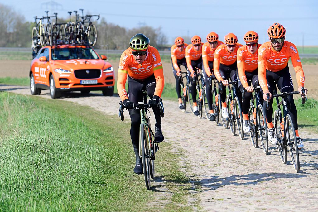 Greg van Avermaet and the CCC Team recon paris-Roubaix