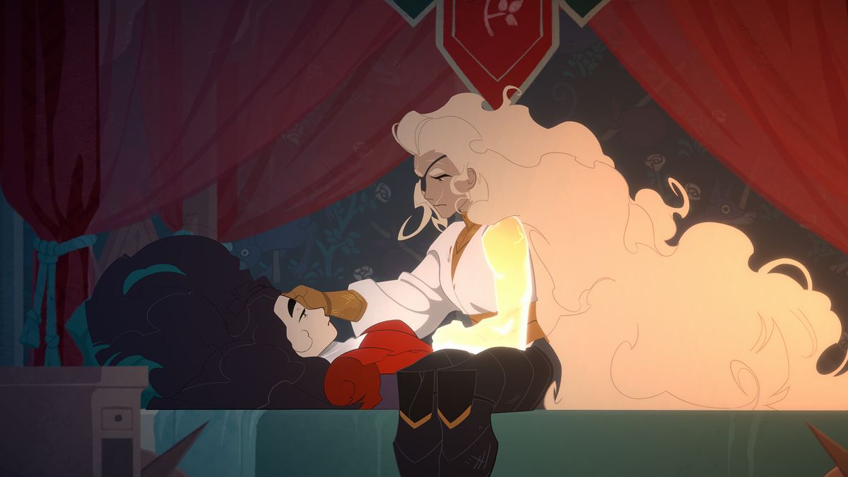 Art and screens from a cartoon like indie game