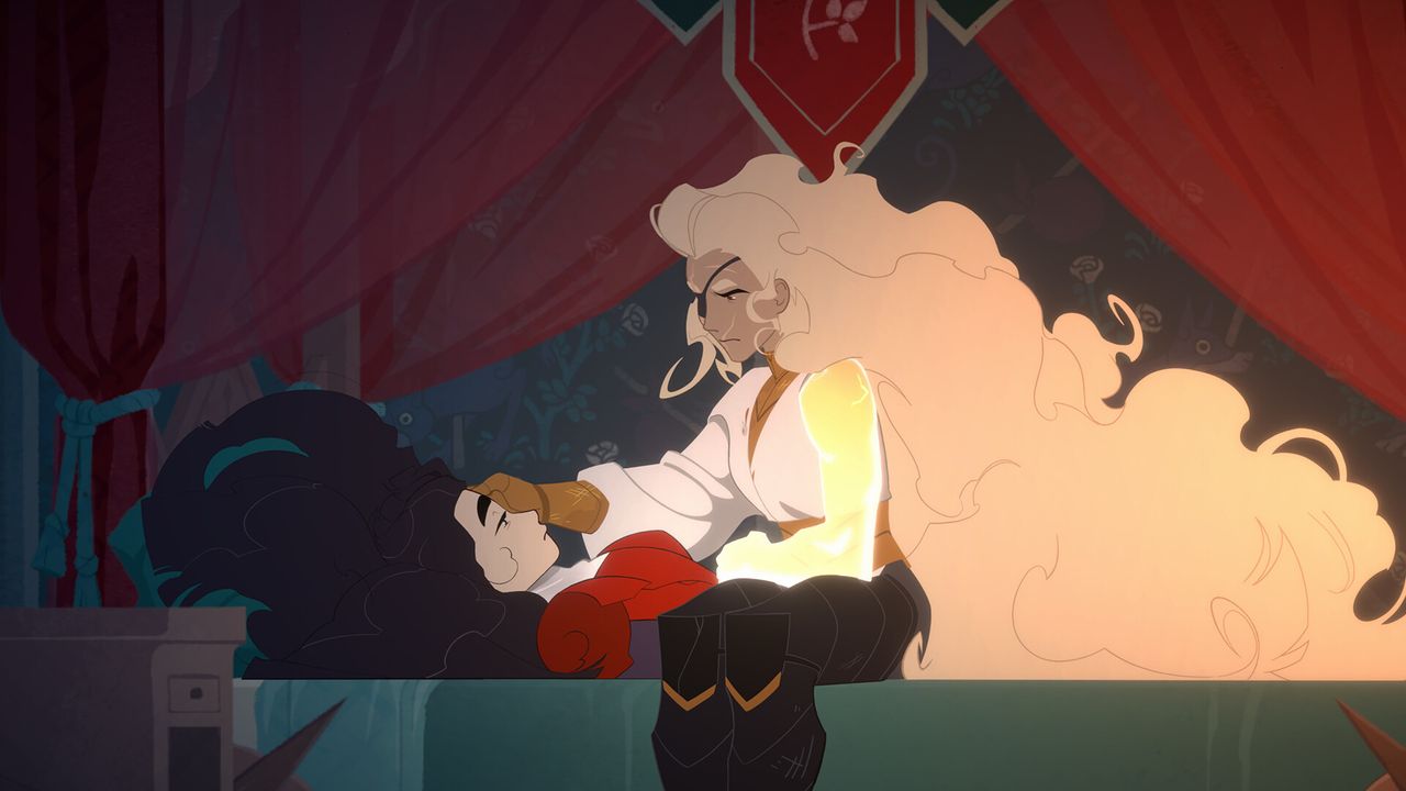 Art and screens from a cartoon like indie game