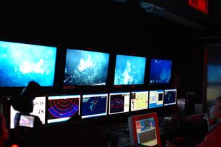 Isis control room during Antarctic exploration.