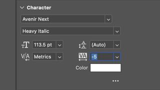 A screenshot of the letter and line spacing tools bar in Photoshop.