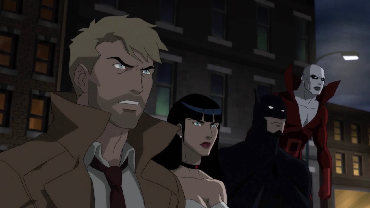 Batman with Justice League Dark members John Constantine, Zatanna and Deadman