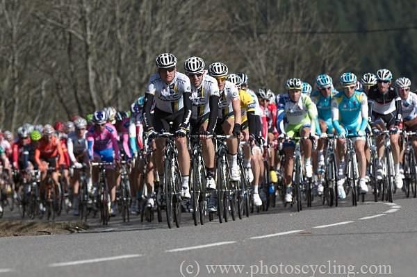 HTC-Highroad control the pace for race leader Matt Goss.