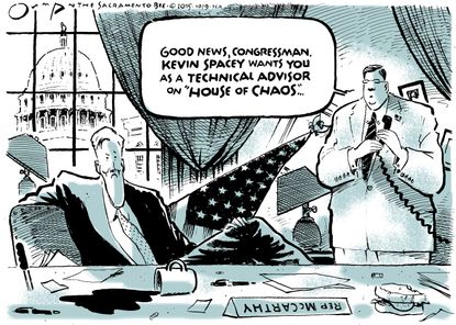 Editorial cartoon U.S. Kevin McCarthy House of Cards