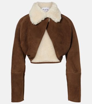 Shearling-Trimmed Suede Jacket