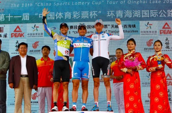 Stage 5 winners at podium