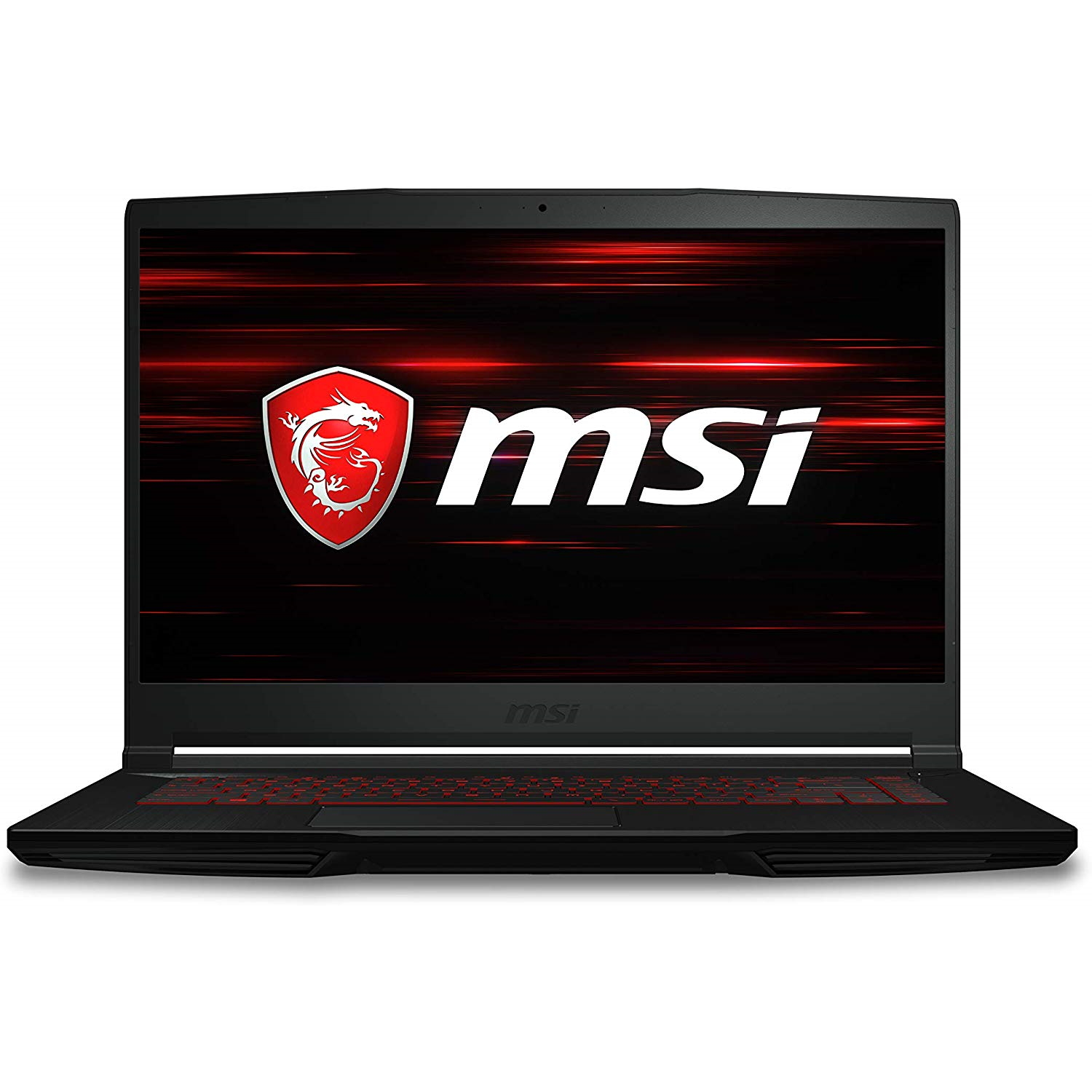 Игровой ноутбук MSI GF63 на белом фоне