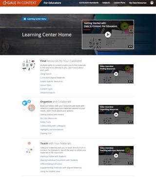 Gale In Context: For Educators Learning Center screenshot