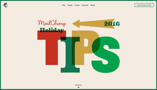 MailChimp use a mix of fonts, colours and opacities to create a playful typographic intro for its 2016 marketing guide