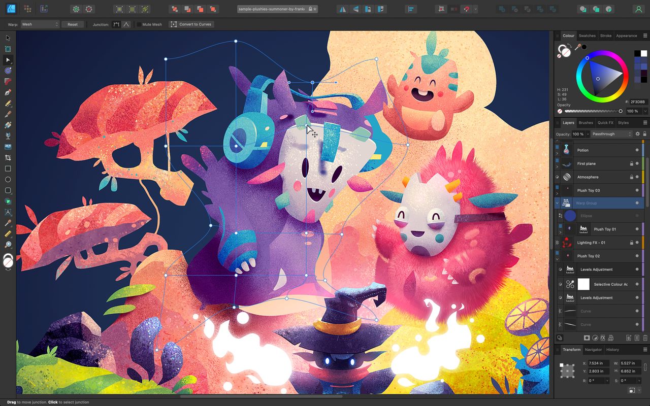 Screenshot of graphic design software Affinity Designer 2