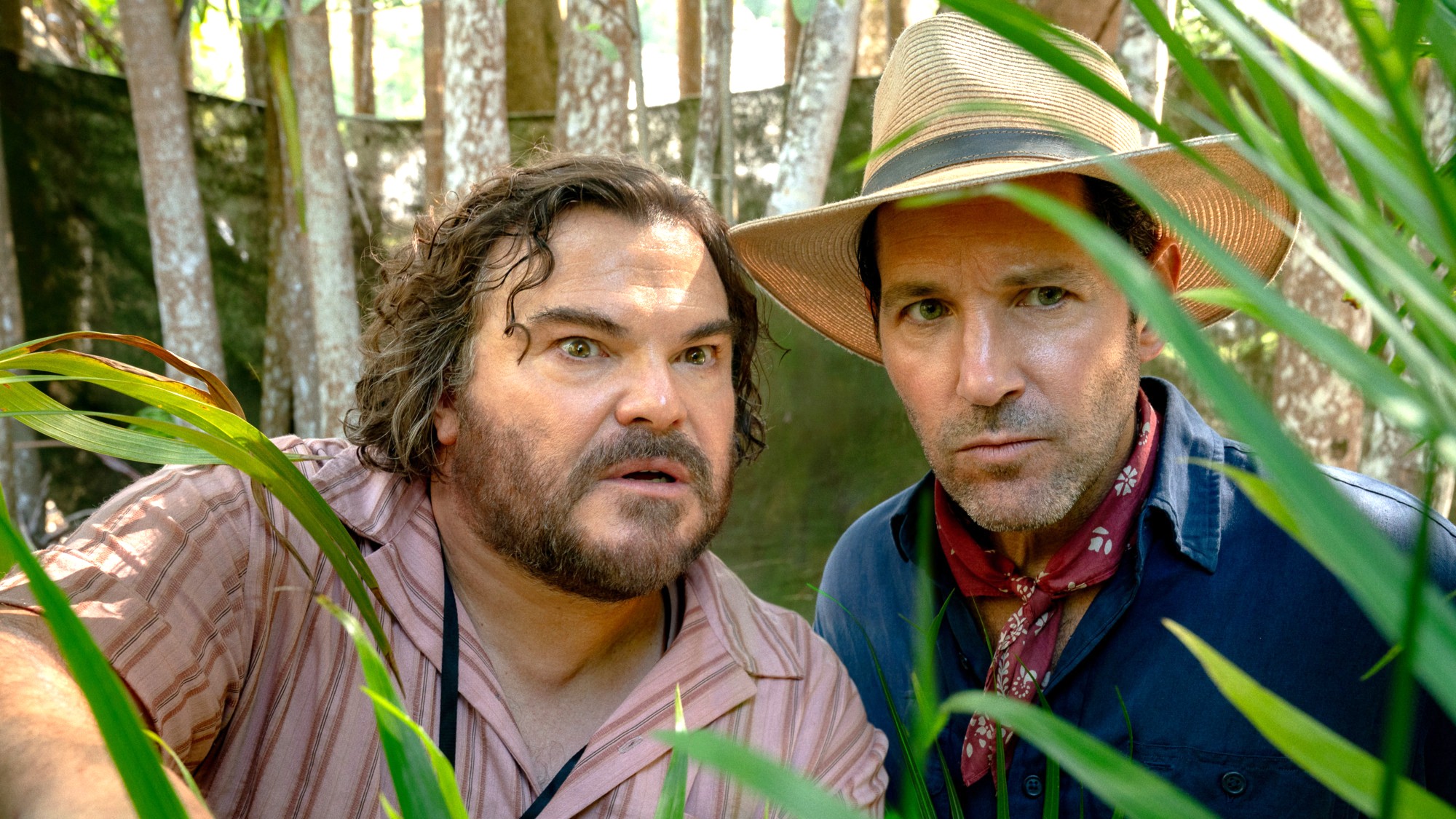 (L-R) Jack Black and Paul Rudd in "Anaconda" (2025).