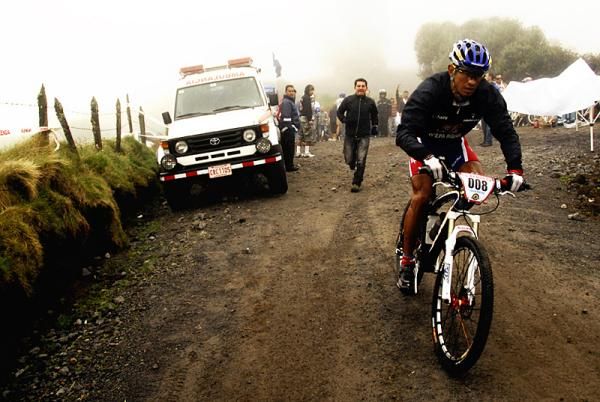 Federico Ramirez bundled up for the descent off the volcano