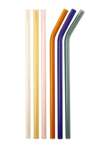colourful glass reusable straws