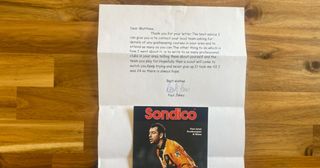 A personal letter written to young football fan Matthew Ketchell from Southampton and Wales goalkeeper Paul Jones