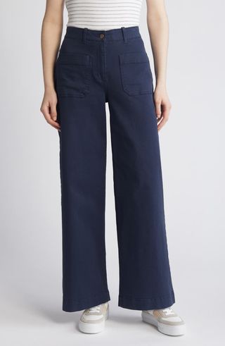 Ultra High Waist Patch Pocket Wide Leg Pants