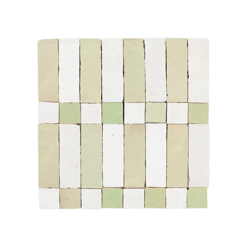 Moroccan Marrakesh Stripes in Pistachio Zellige Tile - Otto Tiles & Design