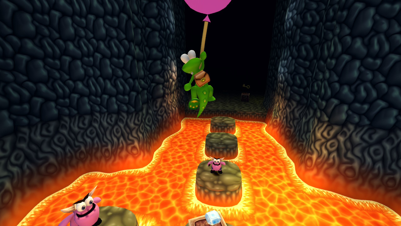 Screens of cartoon PS1 remaster game Croc 2