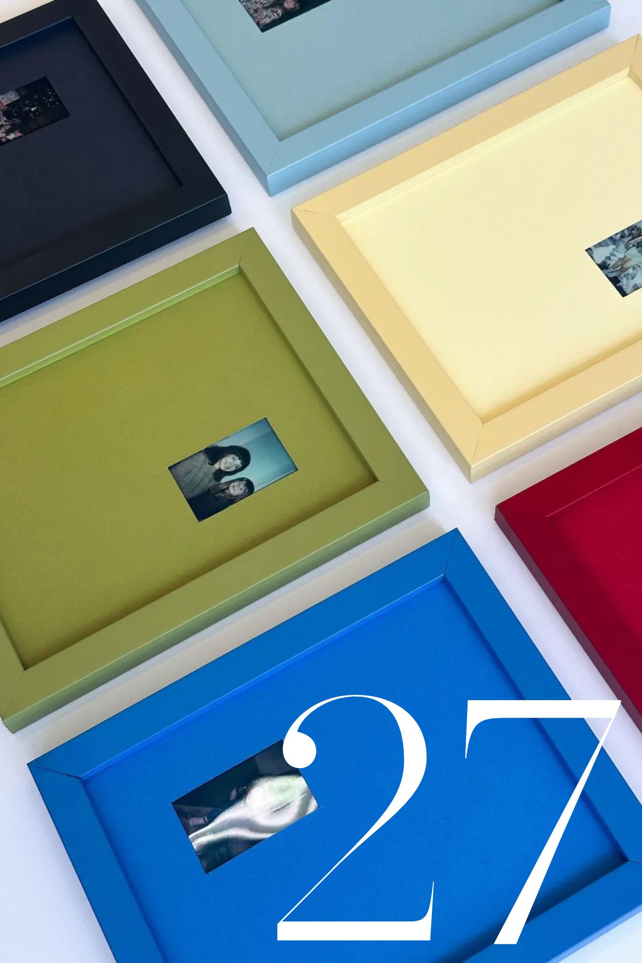 colorful picture frames for polaroids with matching matting
