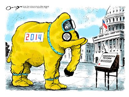 Political cartoon GOP midterm election immigration