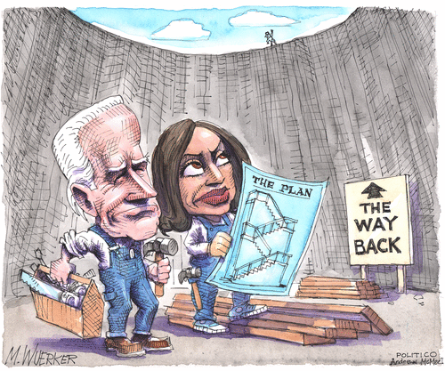 Political Cartoon U.S. Biden Harris agenda