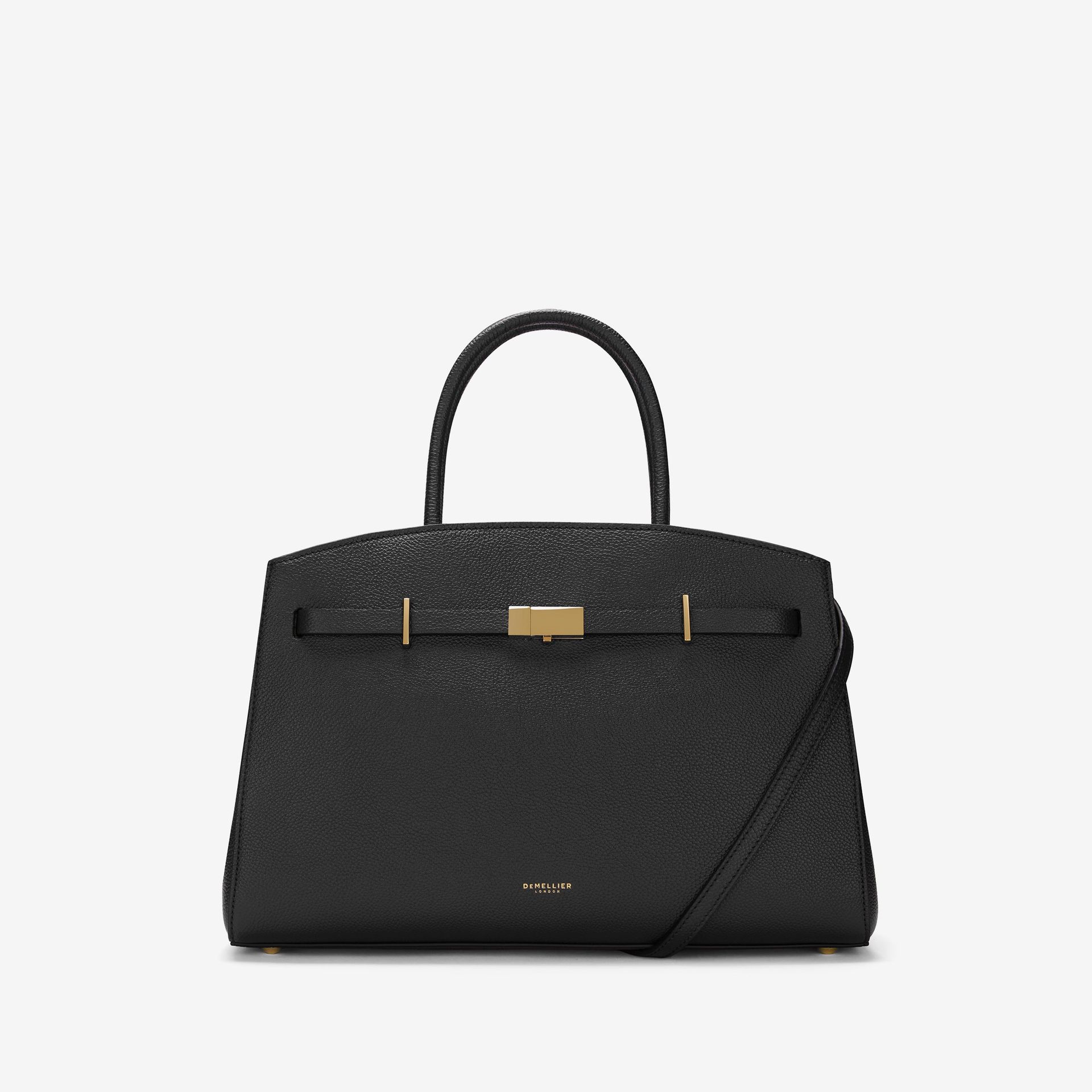 The Midi Hudson | Black Small Grain | Demellier