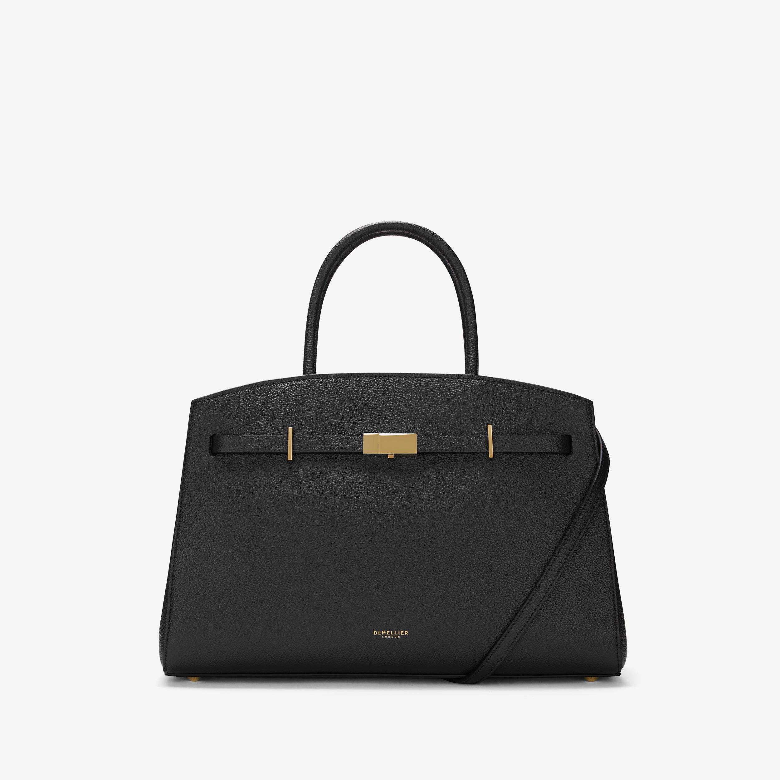 The Midi Hudson | Black Small Grain | Demellier