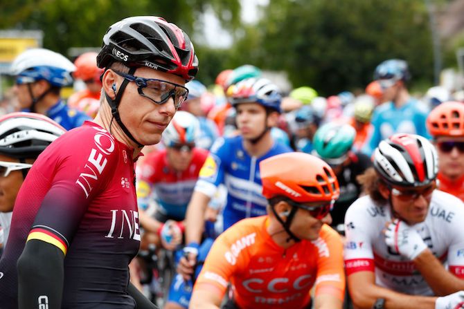 Team Ineos rider Christian Knees enjoys a quiet moment at the 2019 BinckBank Tour