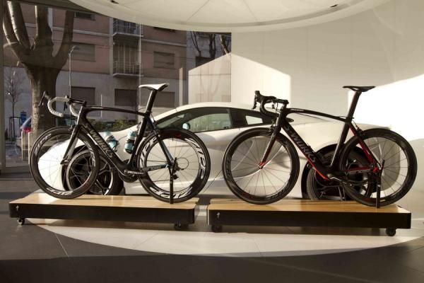 Boonen's Specialized Venge McLaren alongside the McLaren MP4-12C