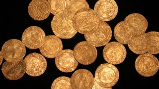 The stash of 63 gold coins and one silver coin dates to the time of Edward IV to Henry VIII.