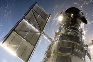 The NASA/ESA Hubble Space Telescope During Servicing Mission 4