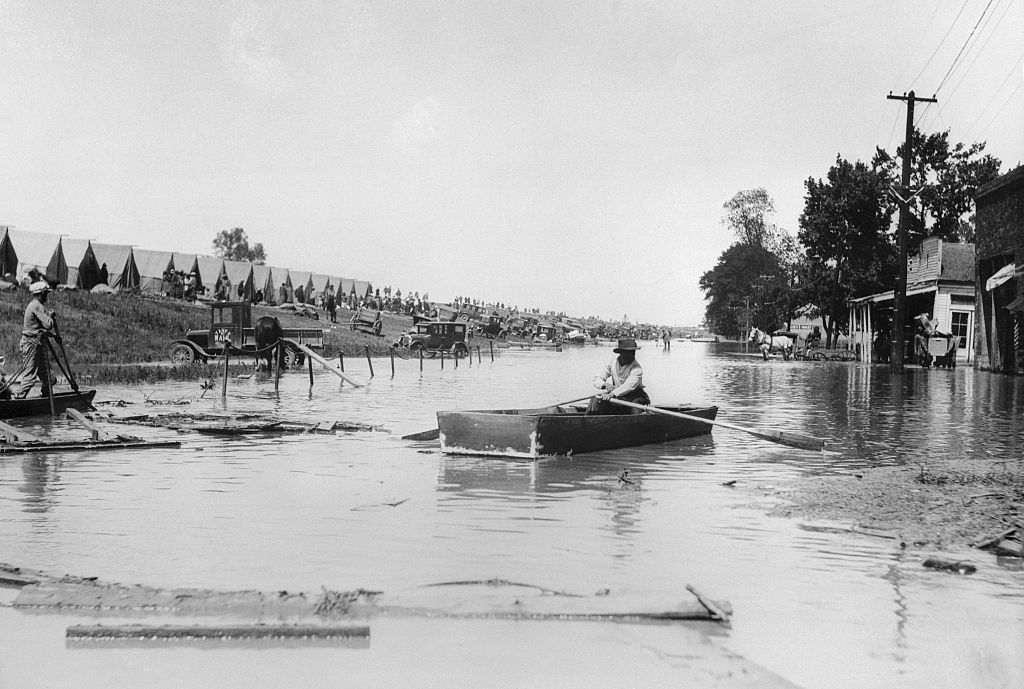 Overflowing waters of the Mississippi River continued to New Orleans
