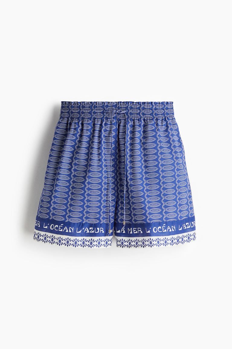 Printed Drawstring Shorts