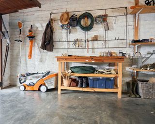 garden tool storage ideas – stihl tools in garage