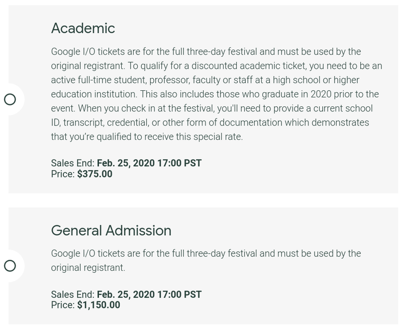 Google Io 2020 Prices