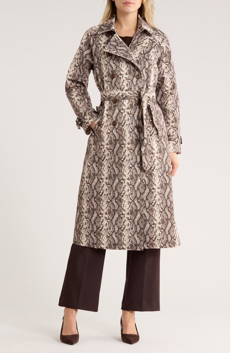 Animal Print Longline Trench Coat