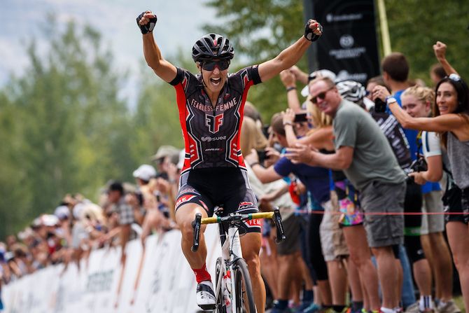 Rebecca Wiasak (Fearless Femme) wins stage 1 of the 2018 Colorado Classic Women's Race