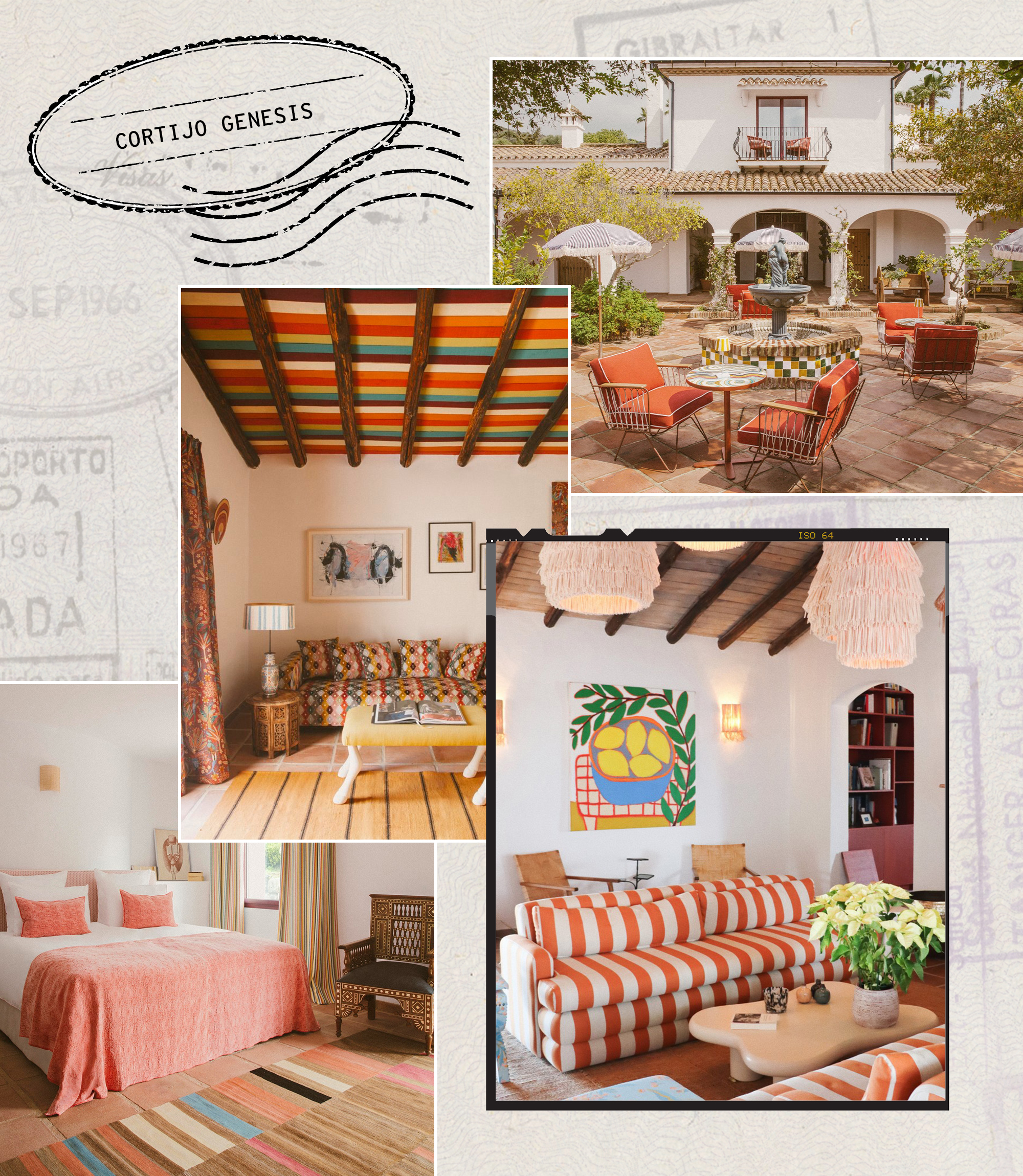 a collage of four photos of Cortijo Genesis