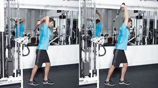 Overhead cable triceps extension