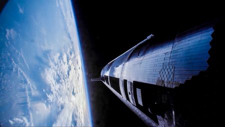 SpaceX's Starship megarocket soars above Earth on its ninth test flight, on May 27, 2025.