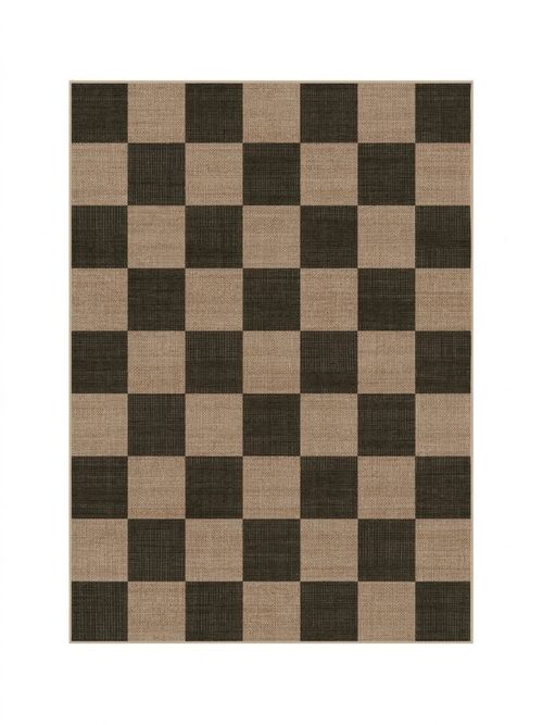 Checkerboard Soft Black Re-Jute Rug