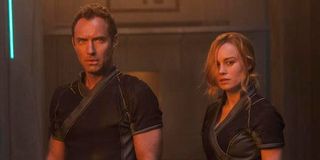 Jude Law and Brie Larson in Captain Marvel