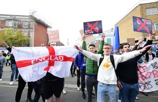 Fans protest against the Super League