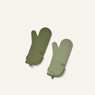 Sage green oven gloves